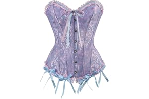 Zhitunemi Blue Corset Top for Women Fairy Corsets Pirate Steampunk Corset Overbust