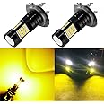 AUXLIGHT H7 LED Fog Light DRL Bulbs, 2400 Lumens Extremely Bright H7LL Bulbs Replacement for Cars, Trucks, Golden Yellow