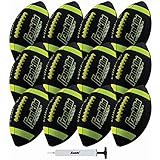 Franklin Sports Junior Size Football - Grip-Rite Youth Footballs - Extra Grip Synthetic Leather Perfect for Kids - 1 Pack Inflated - 12 Pack Deflated with Pump