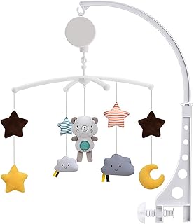 SaiXuan Baby Musical Cot Mobile, Musik Mobile Baby Design Universal Nursery Baby Cot Bed Mobile Cute Music Activity Crib Stroller Soft Toys for Newborn Infant Toddler