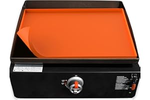 BANGIE Griddle Cover | Heavy Duty Silicone Griddle Mat for Blackstone 17" Griddle | Keep Surface Clean | High-Wall Design (Orange)