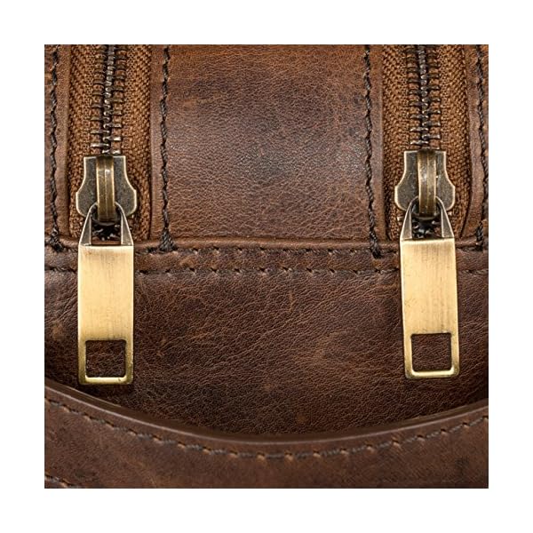 Borsa Da Toilette In Pelle STILORD 'Lewi' - Marrone Sepia, 24x27cm, Con Manico - Foto 13