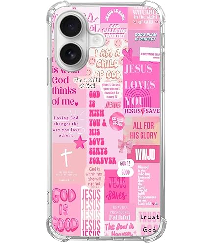 Amazon.com: Wizeyake Pink God Christian Jesus Collage Phone