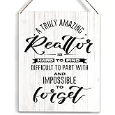 Realtor Gifts for Women Men A Truly Amazing Realtor Is Hard To Find Wooden Hanging Sign Leaving Appreciation Retirement Gifts for Boss Manager Coworkers Friends 8 x 10 Inches