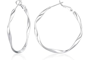 OOOPEL Gold Hoops Earrings for Women, Big 925 Sterling Silver Hoop Earrings Lightweight Hypoallergenic Sterling Silver Hoop E