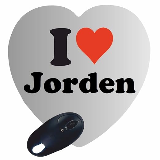 Exklusive Geschenkidee: Herz Mauspad 'I Love Jorden' eine tolle Geschenkidee die von Herzen kommt- Rutschfestes Mousepad- Wei