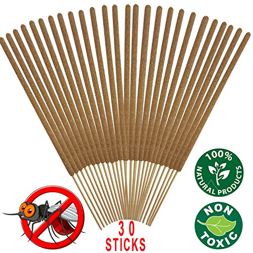 Mosquito Sticks - All Natural Insect Repellent Incense Sticks - Eco friendly - non toxic - Bamboo Infused with Lemongrass & grapefruit peel (Pack of 30) Mosquito Sticks - All Natural Insect Repellent Incense Sticks - Eco friendly - non toxic - Bamboo Infused with Lemongrass & grapefruit peel (Pack of 30)