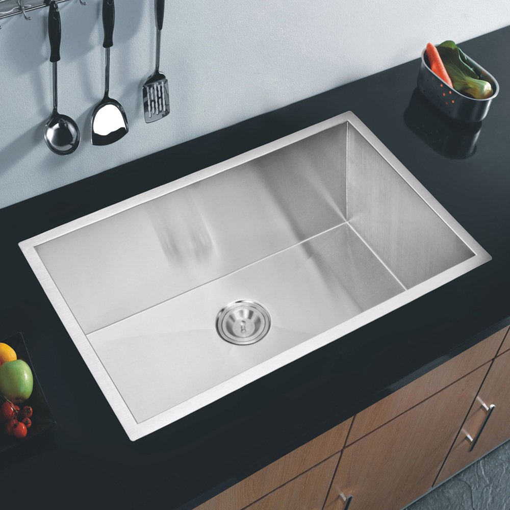Water Creation SS-US-3219A 32 X 19 Zero Radius Single Bowl Stainless Steel Hand Made Undermount Kitchen Sink Premium Scratch Resistant Satin Stainless Steel  Bar Sinks  Amazon.com