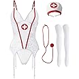 XSPICE Naughty Nurse Lingerie Costume Doctor Uniform Cosplay Outfit for Women with Stethoscope
