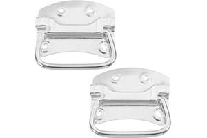 MAGICLULU 2pcs Heavy Duty Iron Curved Chest Handle, Metal Pull Handle for Doors, Chests, Trash can Replacement, Garbage Bin, and Galvanized Buckets