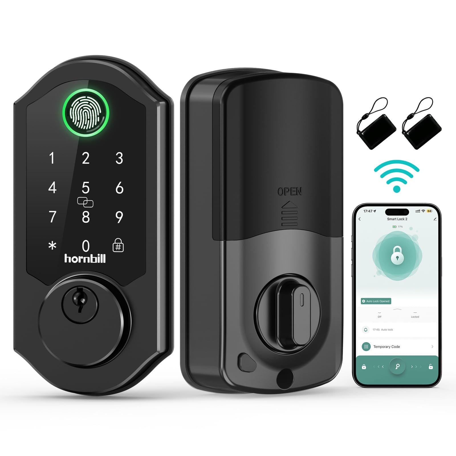 Mua Hornbill Smart Lock WiFi Deadbolt Keyless Entry Front Door Lock, Alexa Fingerprint Smart