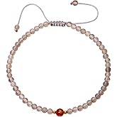 Lightock Feng Shui Red Agate Ankle Bracelets for Women Wealth Grey Agate Beaded Anklet Good Luck Balance Handmade Beach Foot Jewelry (8.5-10 Inches)