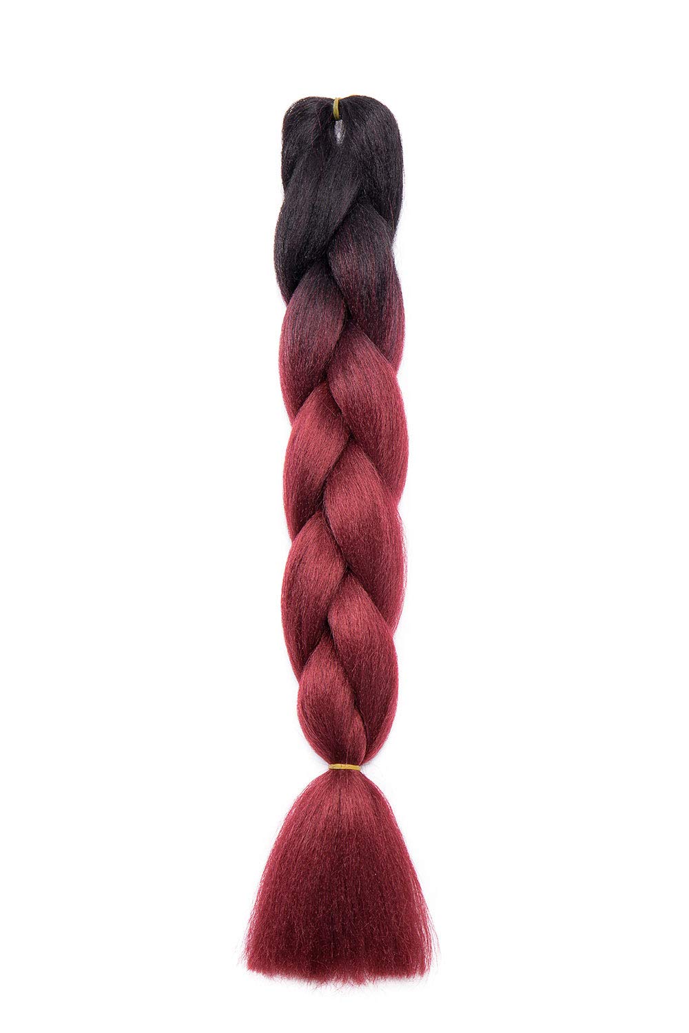 Two Tones Women 24inch Jumbo Braids Hair Afro Crochet Twist Braiding Bulk Hair Style 1 Bundle/100g Fiber Hair Extensions - Dark Black to Dark Red