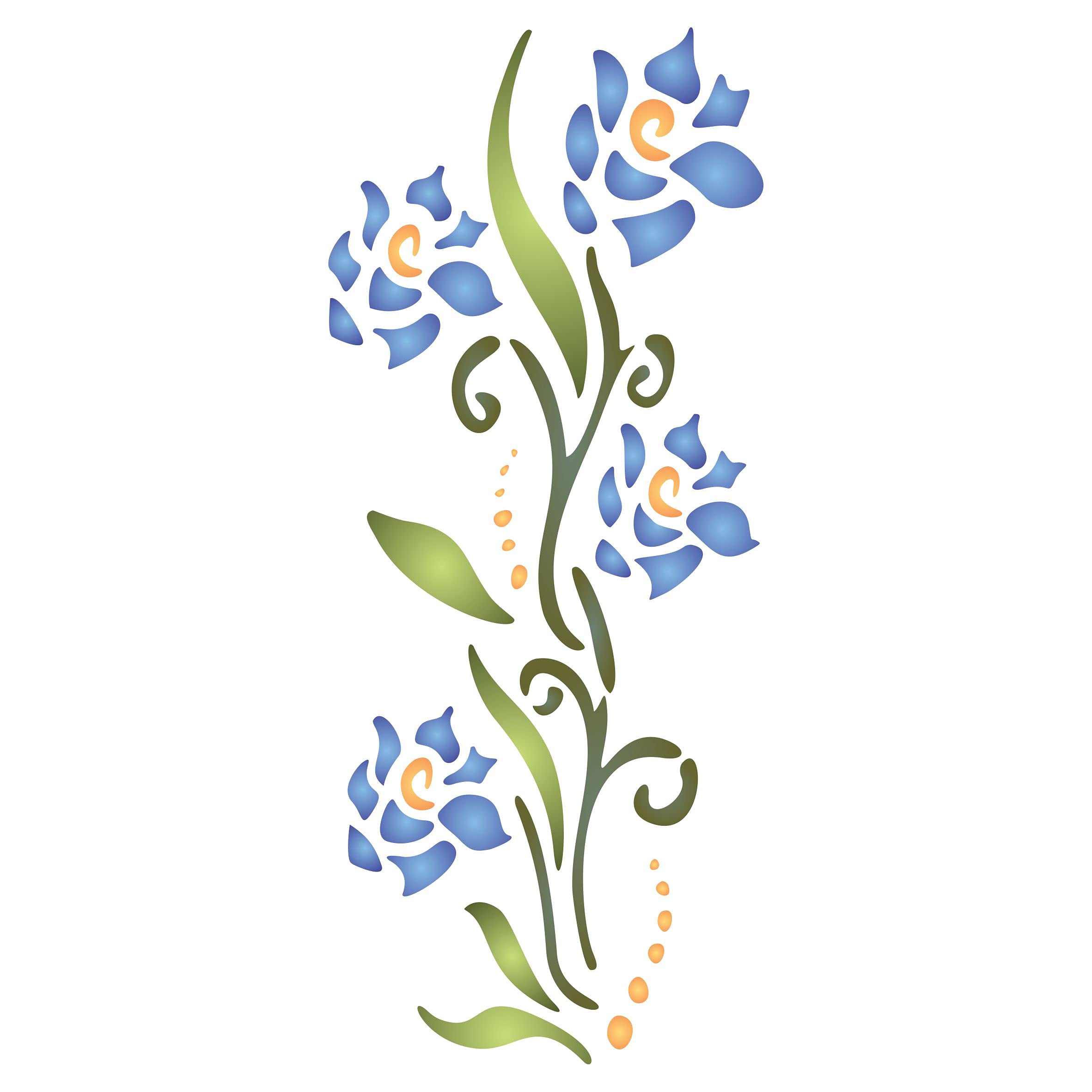Slimline Flower Stencil, 10 x 23 cm - Floral Flowers Card Making Slimline Dies Stencils for Cards Template
