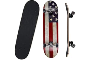 NPET Pro Skateboard Complete 31 Inch 7 Layer Canadian Maple Double Kick Concave Deck Skating Skateboard