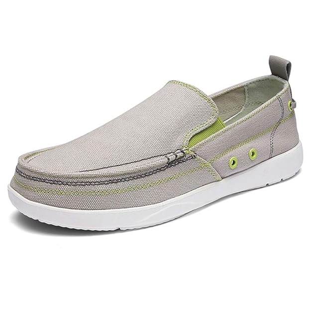 JAMON Mens Canvas Shoes Slip on Deck Shoes Boat Shoes Non Slip Casual