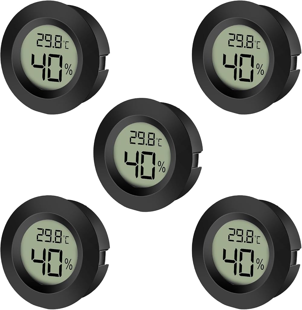 EEEKit 5-Pack LCD Hygrometer Thermometer Humidity Meter Indoor Temperature Gauge