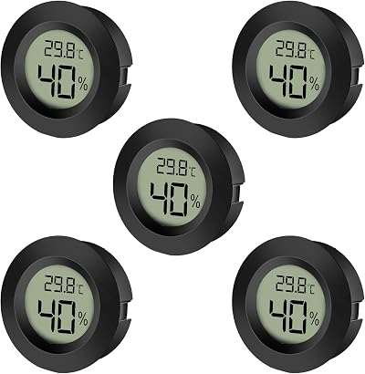 EEEKit 5-Pack LCD Hygrometer Thermometer Humidity Meter Indoor Temperature Gauge