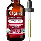 Cliganic USDA Organic Jojoba Oil, 100% Pure (2oz) | Natural Cold Pressed Unrefined Hexane Free Oil for Hair & Face | Base Car