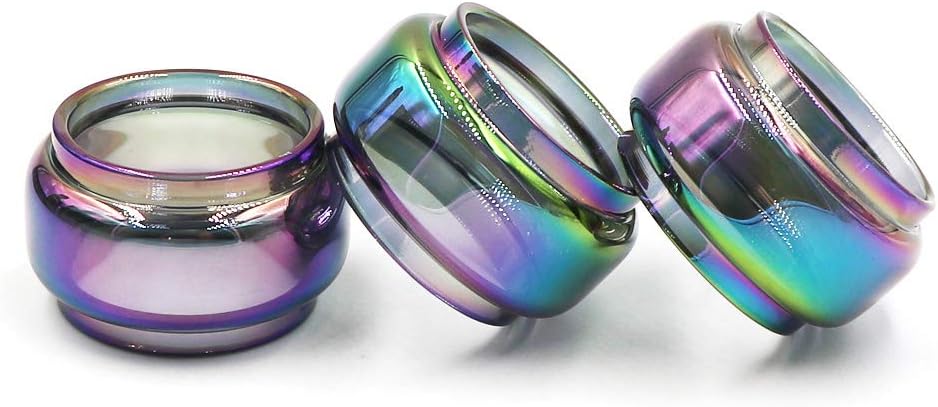 3Pcs Replacement Glass Tube Rainbow Clear for Stick V9 Max Kit (Rainbow)