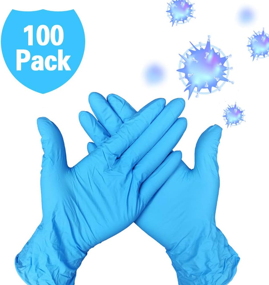 100 Pcs Disposable Latex-Free Safety Exam Gloves for Medical Industrial