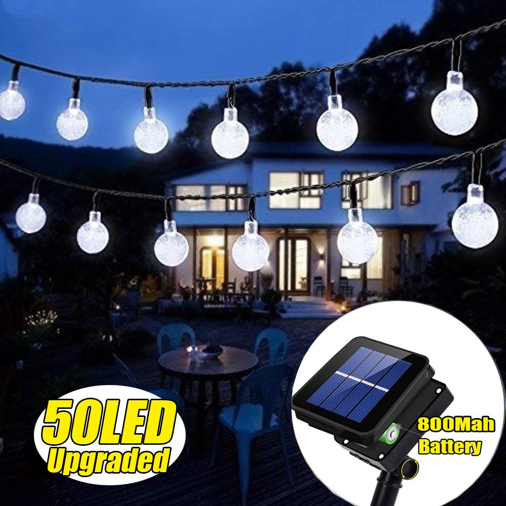 50 LED Solar String Lights Outdoor Waterproof Solar Powered Garden