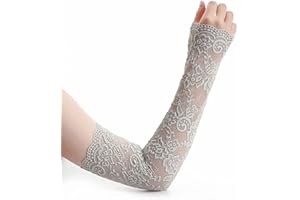 [Psdndeww] Breathable Lace Arm Sleeve Protective Cooling Sleeve Elbow Protector Outdoor Sports Sleeve Tattoo Cover Up