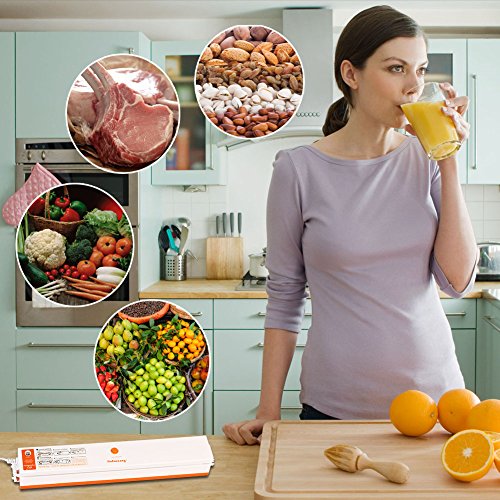 Vacuum Sealer, INKERSCOOP Portable Food Sealing Machine for Household Food Fresh Storage Sealing Packing, Free Heat Seal Bags - Thumbnail 6