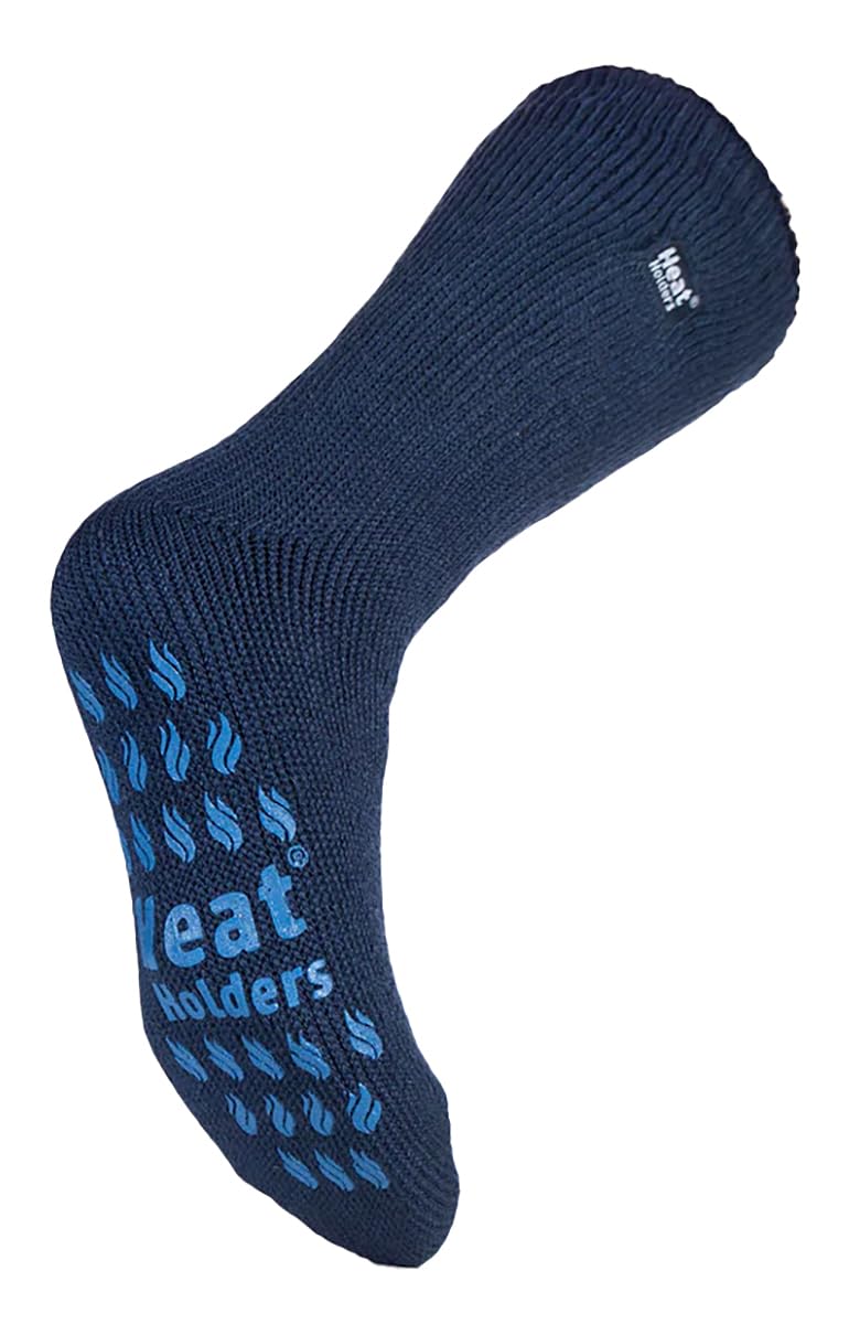 Mens Deep Blue Thermal Heat Holder Slipper Socks 2.3 Tog, 6-11 uk