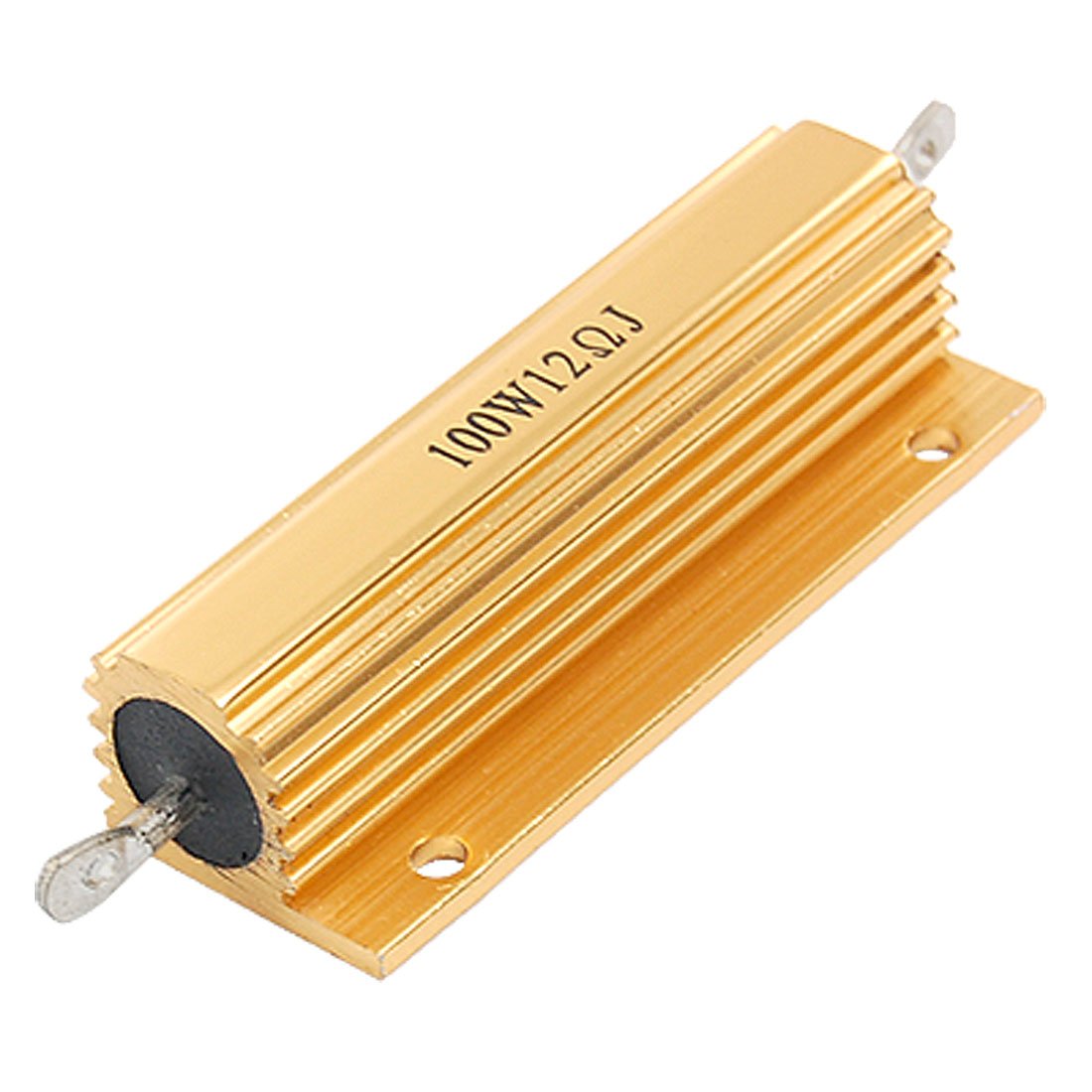 sourcingmap a11060300ux0152 Gold Tone Aluminum Housed Casing Resistor 12 Ohm 5% 100W, Assorted Colour