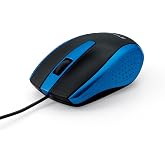 Verbatim Wired USB Computer Mouse - Corded USB Mouse for Laptops and PCs - Right or Left Hand Use, Blue 99743, 1.4" x 2.4" x 3.9"