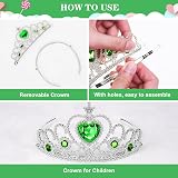 Vicloon Elsa Princess Tiara and Fairy Wand Set - PVC Pink Crown Dimension view 3