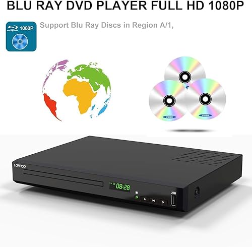 Portable Dvd Player With Screen LONPOO HD Blu-Ray Disc