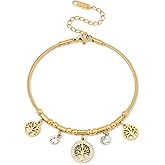 Gold Charm Bracelet for Women 14k Gold Plated Dainty Gold Bracelet for Women Chain Link Bracelet Tennis Bracelet with Cubic Zirconia Diamond Adjustable Bracelets for Women