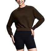 ISEEGZ Modal Soft Cropped Sweatshirts for Women Long Sleeve Crew Neck Pullover Crop Top