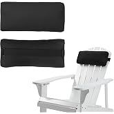 Rasugarlary Chaise Lounge Head Pillow, 2 Pack Outdoor Patio Pillows with Adjustable Strap, Lounge Head Resting Pillow for Recliner Beach Pool Lounger Office Chair，Water Resistant Black