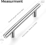 Ravinte 10 Pack Cupboard Handles 96mm Hole Center Brushed Nickel T Bar view 3