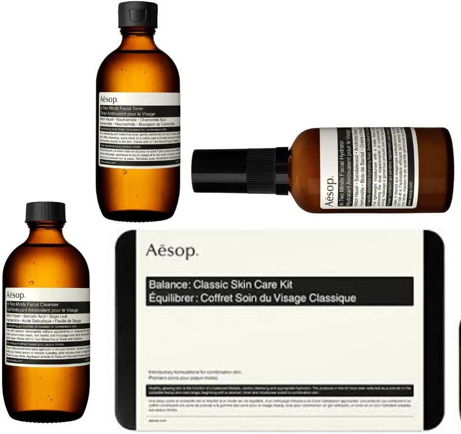 Aesop Balance Classic Skin Care Kit Facial Cleanser, Facial Toner And Facial Hydrating Cream Essential Skincare Travel Set: Amazon.co.uk: Beauty