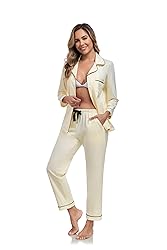 COLORFULLEAF Women's 100% Cotton Long Sleeve Pajama