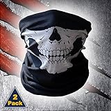 Premium Motorcycle Face Mask 2 Pack, heartybay Half Face Skull Mask for Out Riding Motorcycle
