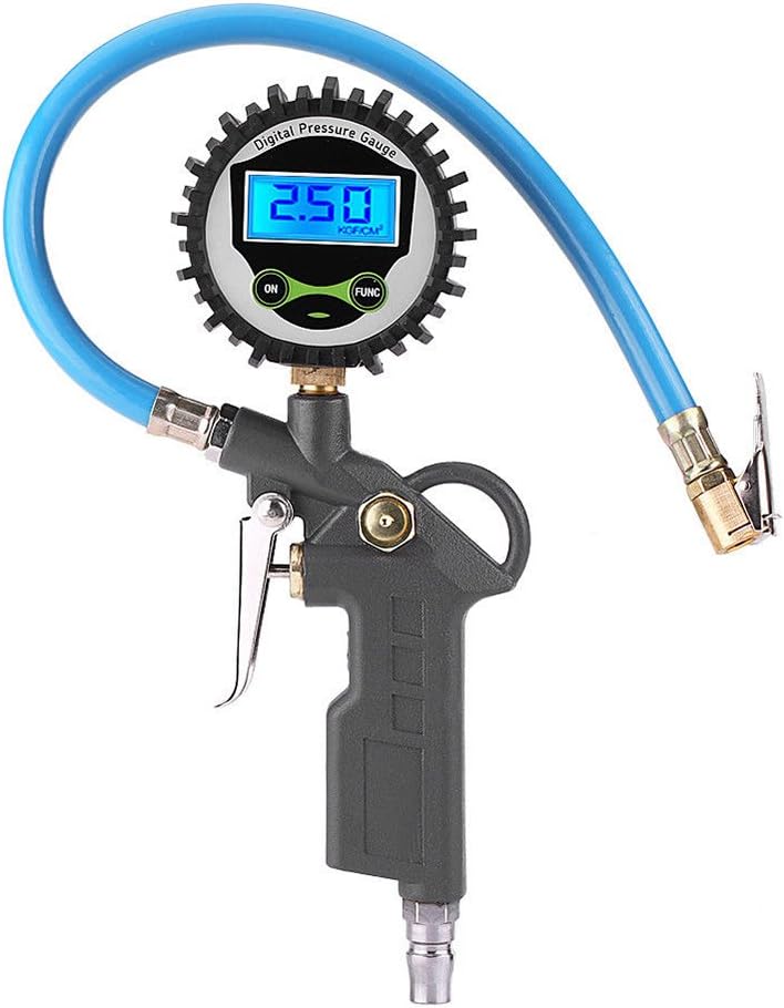 Wenwan Digital Pressure Gauge,High Precision Tire Pressure Gauge Tire Inflation Gun,With LCD Digital Display