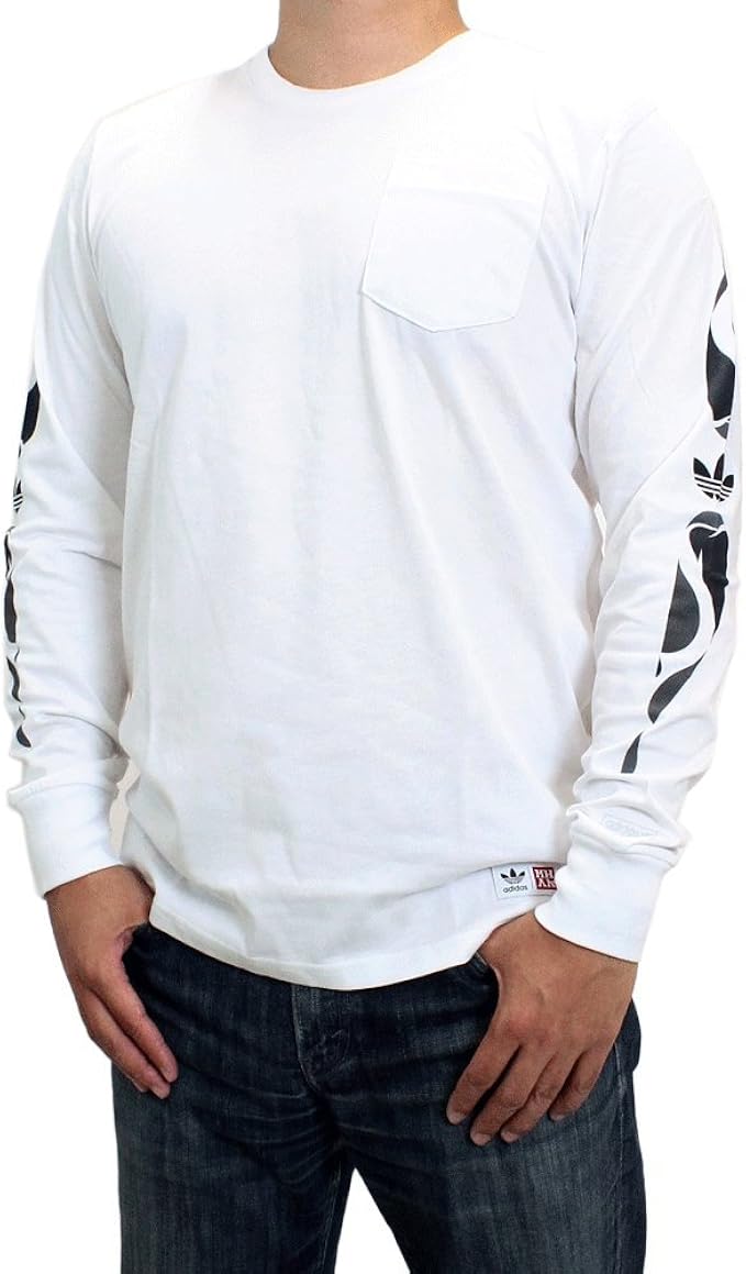 Amazon アディダス ロンt Adidas Originals アディダス オリジナルス メンズ 長袖tシャツ マーク コラボ Tシャツ Mhak L S Tee White Cf0961 M Tシャツ カットソー 通販