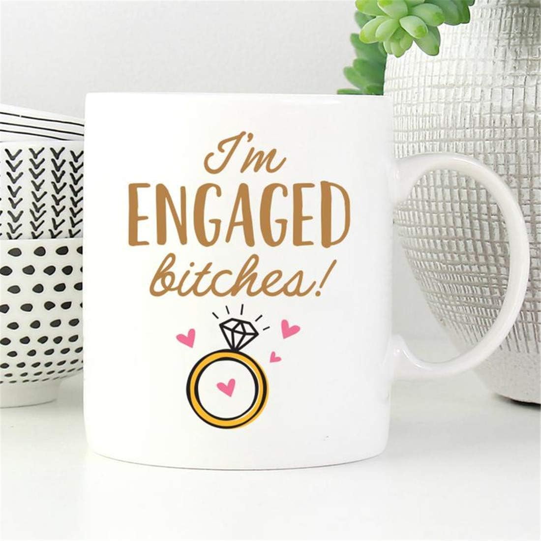 Im Engaged Bitches Mug, Funny Engagement Gift, Funny Engagement Mug, Proposal Gift, Bride to Be Mug, Future Mrs Mug
