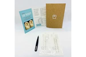 Therapy Box Swarovski Ear Seeds Acupuncture Kit – 1x Tweezer, 20x Basic and 20x Acupressure Ear Seeds – Traditional Chinese Self Care Ear Seeds, Clear, Adhesive Beads (Crystal White)