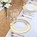 WDF 60PCS Heavyweight White with Gold Rim Wedding Party Plastic Plates,Gold Plastic Plates 30-10.25inch Dinner Plates and 30-7.5inch Salad Plates