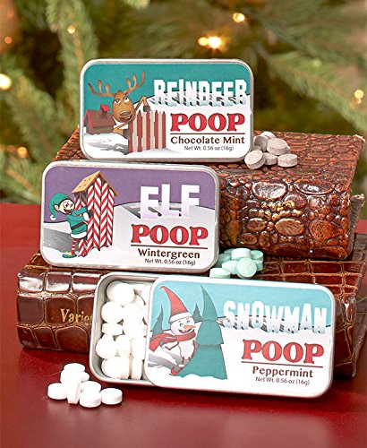 Set of 3 novelty "character poop" mint tins