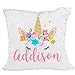 Personalized Mermaid Reversible Sequin Pillow, Custom Unicorn Sequin Pillow for Girls (White/Rose Gold)