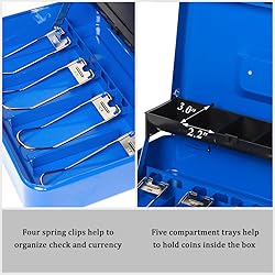 Jssmst Locking Large Metal Cash Box with Money