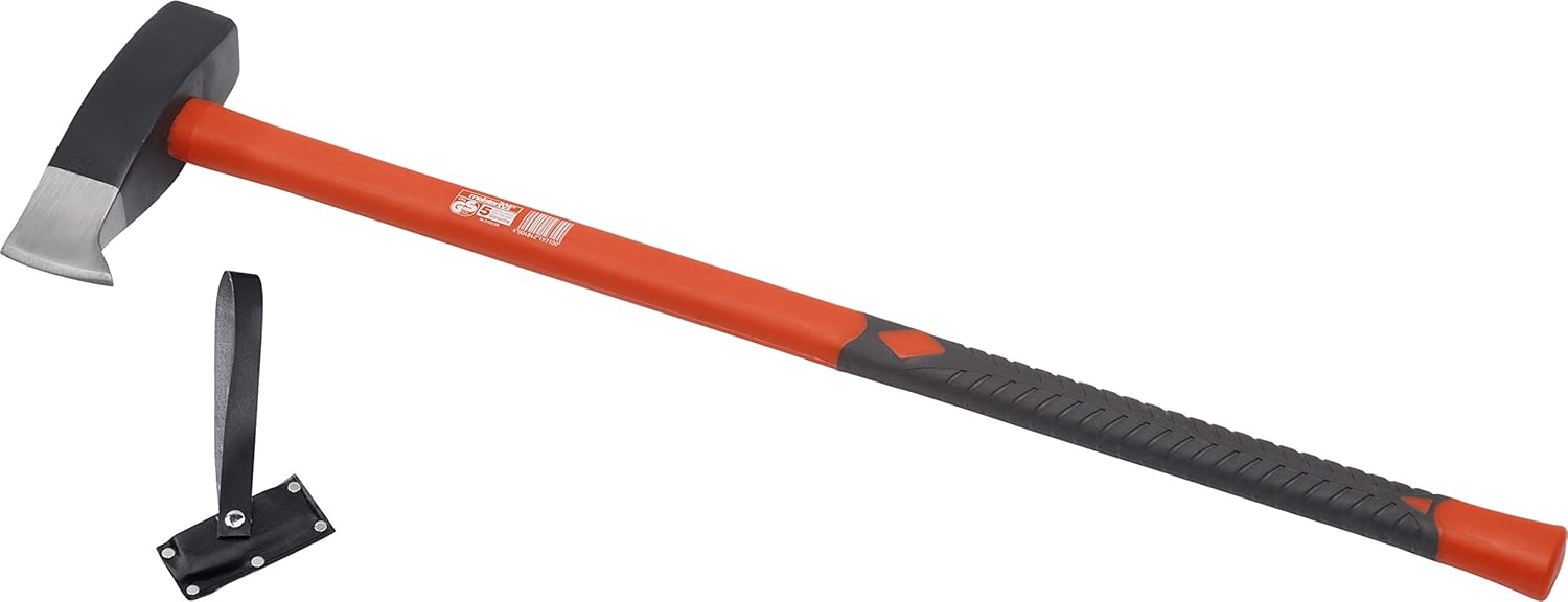 Meister Spalthammer - 3000 g Kopfgewicht - Hochwertige Stahlklinge - Komfortabler Fiberglas-Stiel - Antirutsch-Oberfläche - Mit Wendenase / Spaltaxt / Schlagwerkzeug / Holzspalter / 2193100