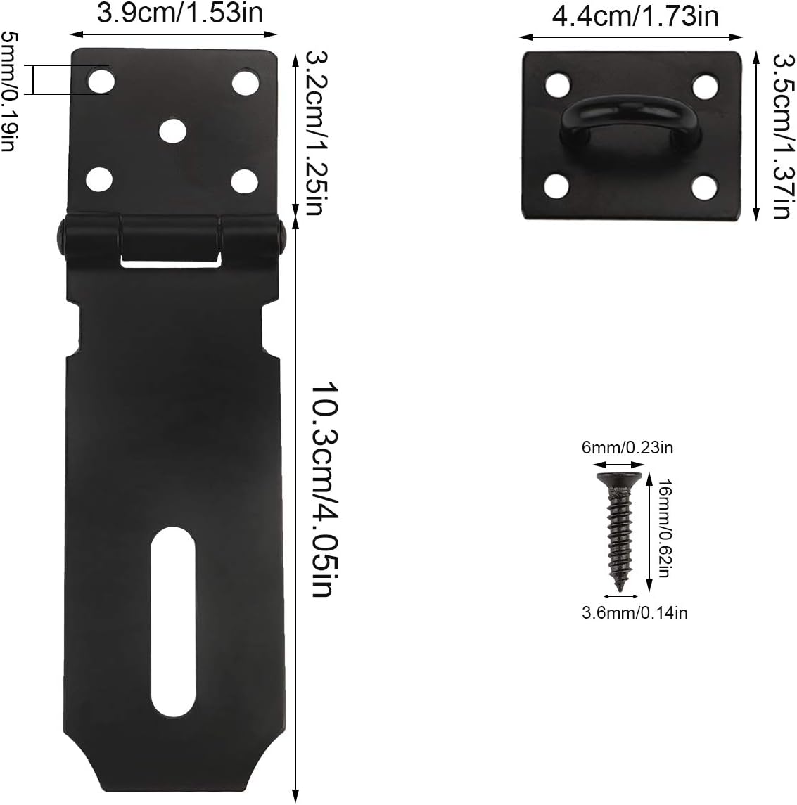 2 Pack Padlock Hasp Staple 4inch/10.3cm Stainless Steel Door Lock Bolt